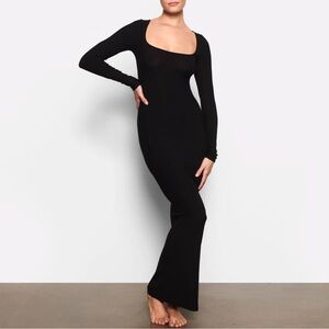 NWT “The Skims Dress” ~ Soft Lounge Long Slip Dress ~ Black ~ Large